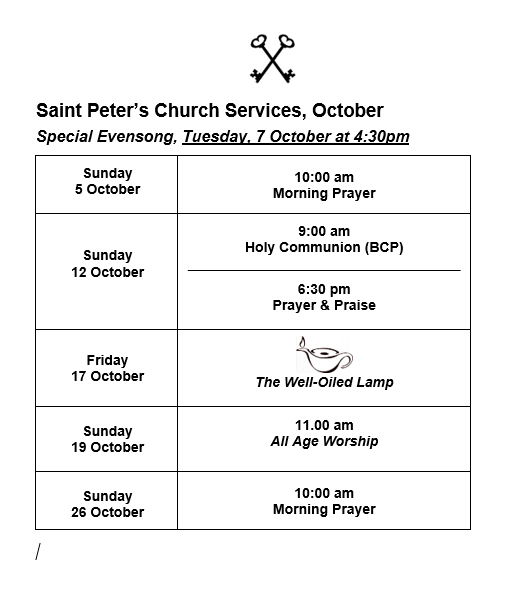 Willersey October 2025 Services